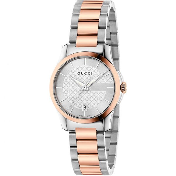  Shop Authentic Gucci G Timeless Silver Dial Two Tone Steel Strap Watch For Women - YA126528 - Luxxuri