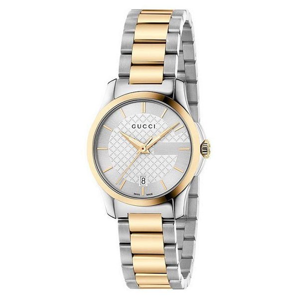  Shop Authentic Gucci G Timeless Silver Dial Two Tone Steel Strap Watch For Women - YA126563 - Luxxuri