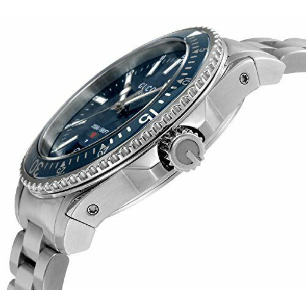  Shop Authentic Gucci Dive Quartz Blue Dial Silver Steel Strap Watch For Men - YA136311 - Luxxuri