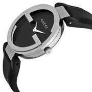  Shop Authentic Gucci Interlocking G Iconic Black Dial Black Leather Strap Watch For Men - YA133205 - Luxxuri