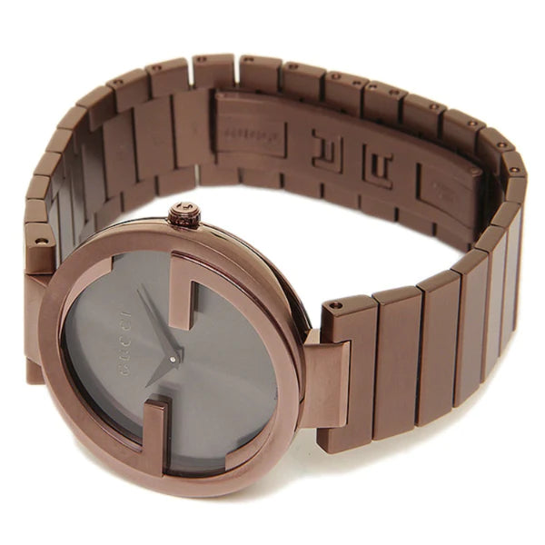  Shop Authentic Gucci Interlocking G Quartz Brown Dial Brown Steel Strap Watch for Women -  YA133317 - Luxxuri