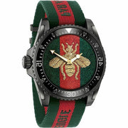  Shop Authentic Gucci Dive Green & Red Dial Green & Red Nylon Strap Watch For Men - YA136216 - Luxxuri