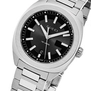 Shop Authentic Gucci GG2570 Quartz Black Dial Silver Steel Strap Watch For Men - YA142401 - Luxxuri