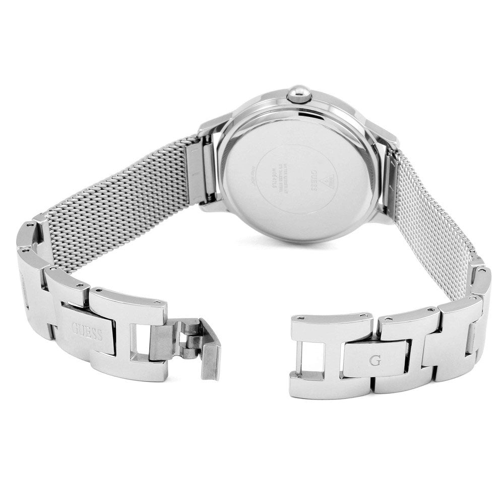  Shop Authentic Guess Chelsea Quartz Silver Dial Silver Mesh Strap Watch For Women - W0647L6 - Luxxuri