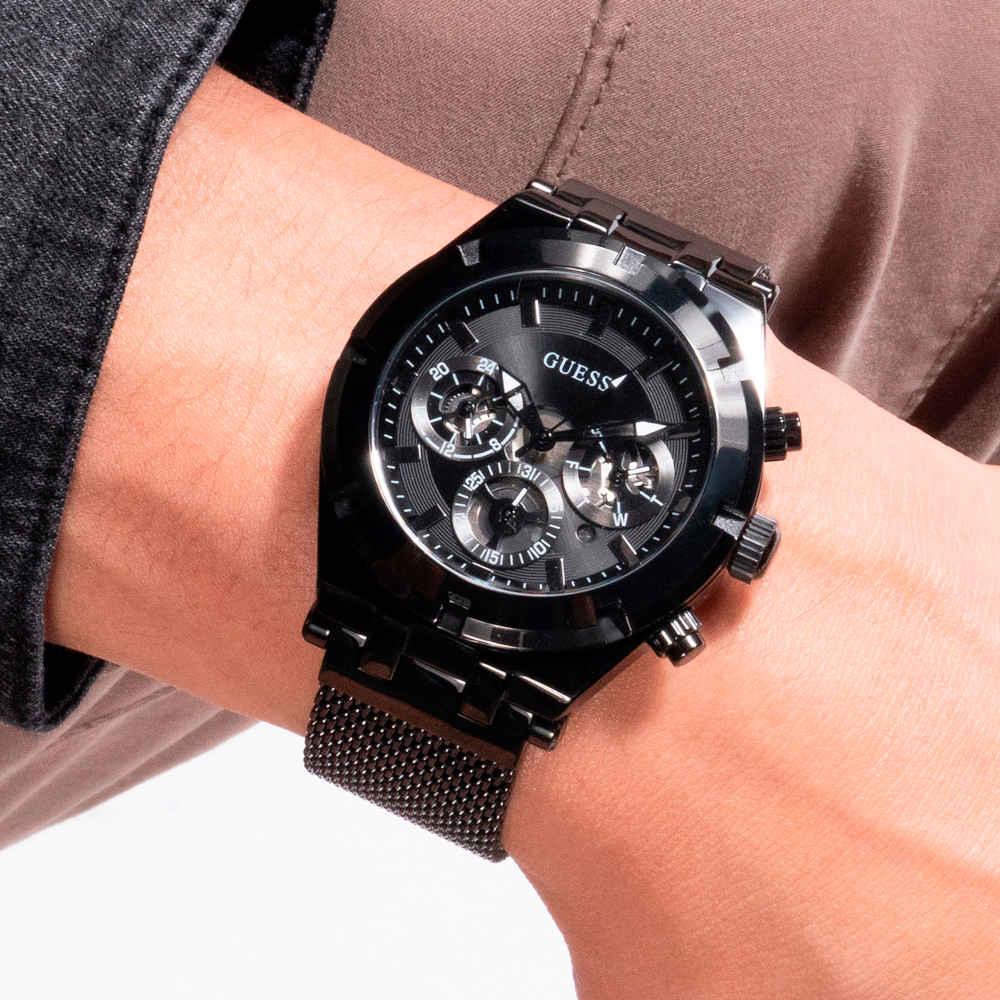  Shop Authentic Guess Continental Chronograph Black Dial Black Mesh Strap Watch For Men - GW0582G3 - Luxxuri