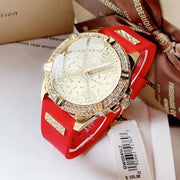  Shop Authentic Guess Frontier Diamonds Gold Dial Red Rubber Strap Watch for Women - GW0045L2 - Luxxuri
