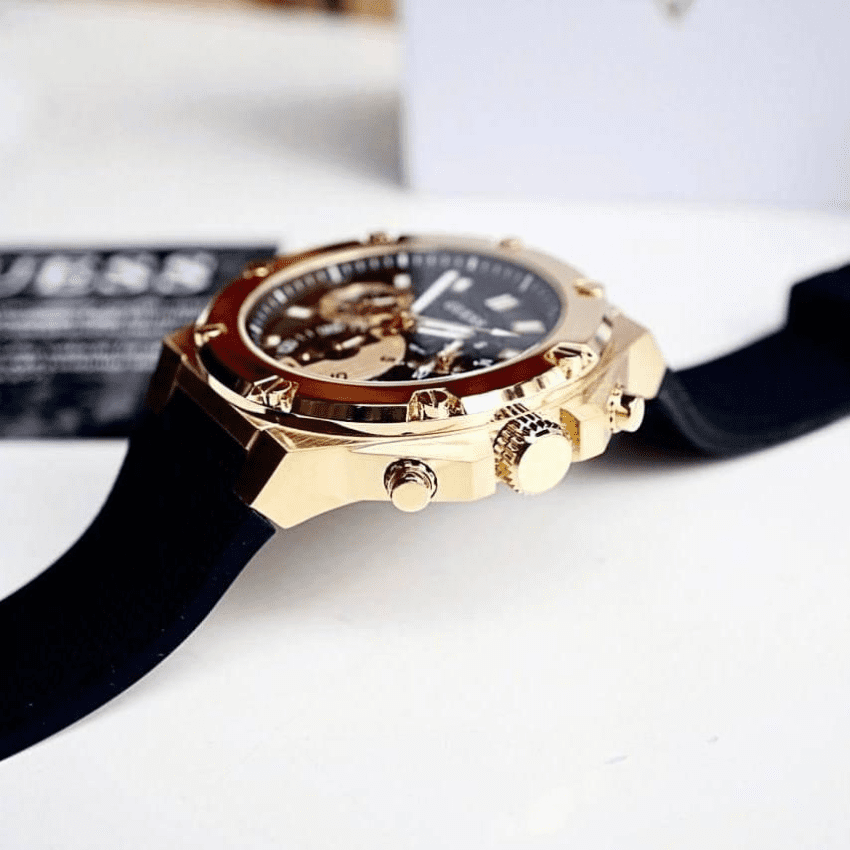  Shop Authentic Guess Third Gear Multifunction Black Dial Black Rubber Strap Watch for Men - GW0334G2 - Luxxuri