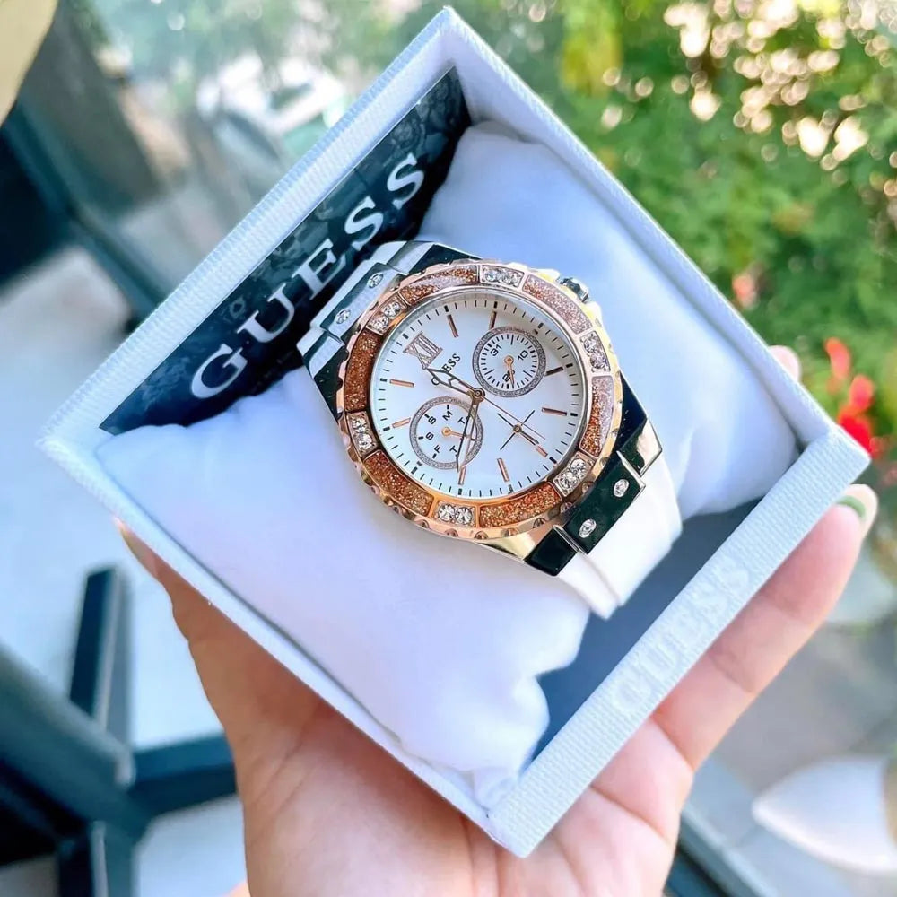  Shop Authentic Guess Limelight White Dial White Rubber Strap Watch for Women - W1053L2 - Luxxuri