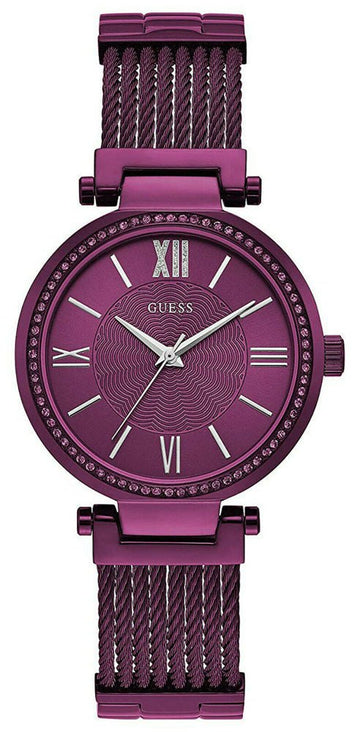  Shop Authentic Guess Soho Pink Dial Pink Mesh Bracelet Watch For Women - W0638L6 - Luxxuri