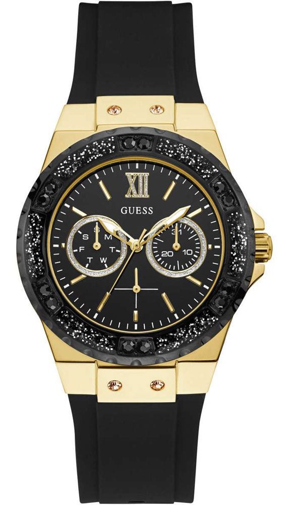  Shop Authentic Guess Black Dial Black Rubber Strap Watch For Women - W1053L7 - Luxxuri