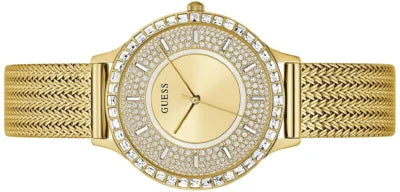  Shop Authentic Guess Soiree Diamonds Gold Dial Gold Mesh Bracelet Watch for Women - GW0402L2 - Luxxuri