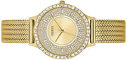  Shop Authentic Guess Soiree Diamonds Gold Dial Gold Mesh Bracelet Watch for Women - GW0402L2 - Luxxuri