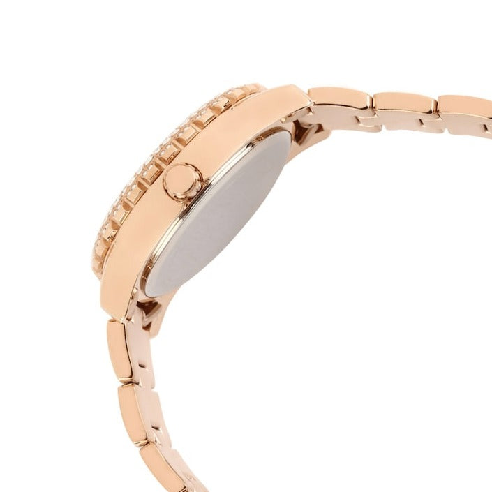  Shop Authentic Guess Dazzler Diamonds Silver Dial Rose Gold Steel Strap Watch for Women - W0335L3 - Luxxuri