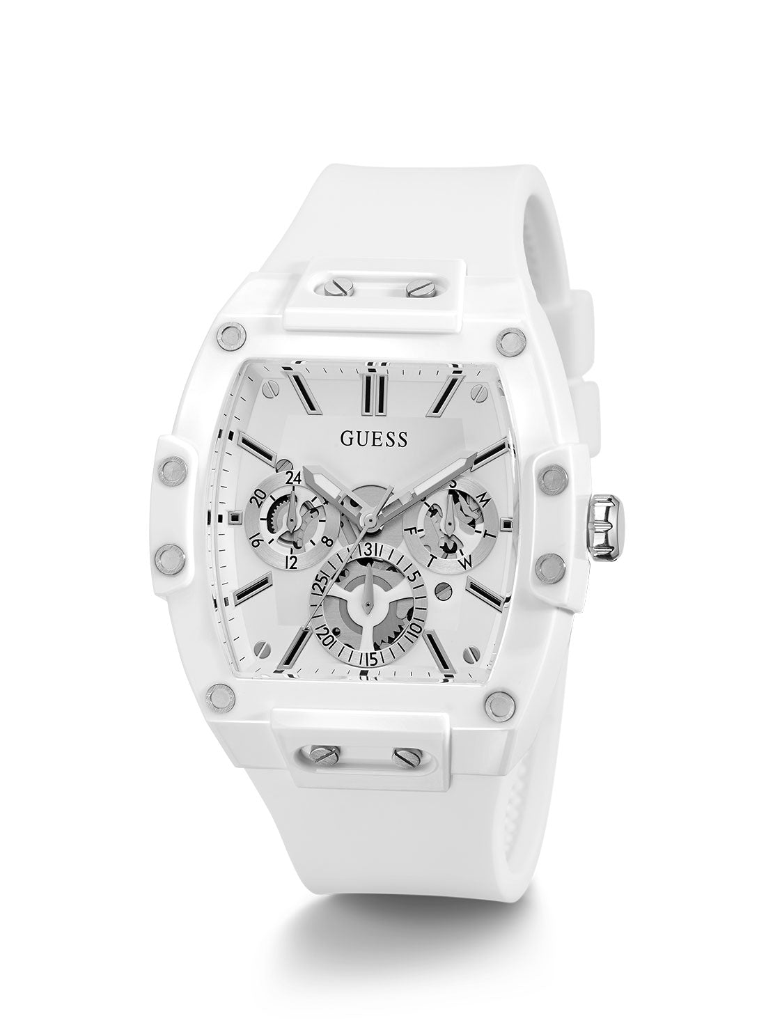  Shop Authentic Guess Phoenix Multifunction White Dial White Rubber Strap Watch for Men - GW0203G2 - Luxxuri