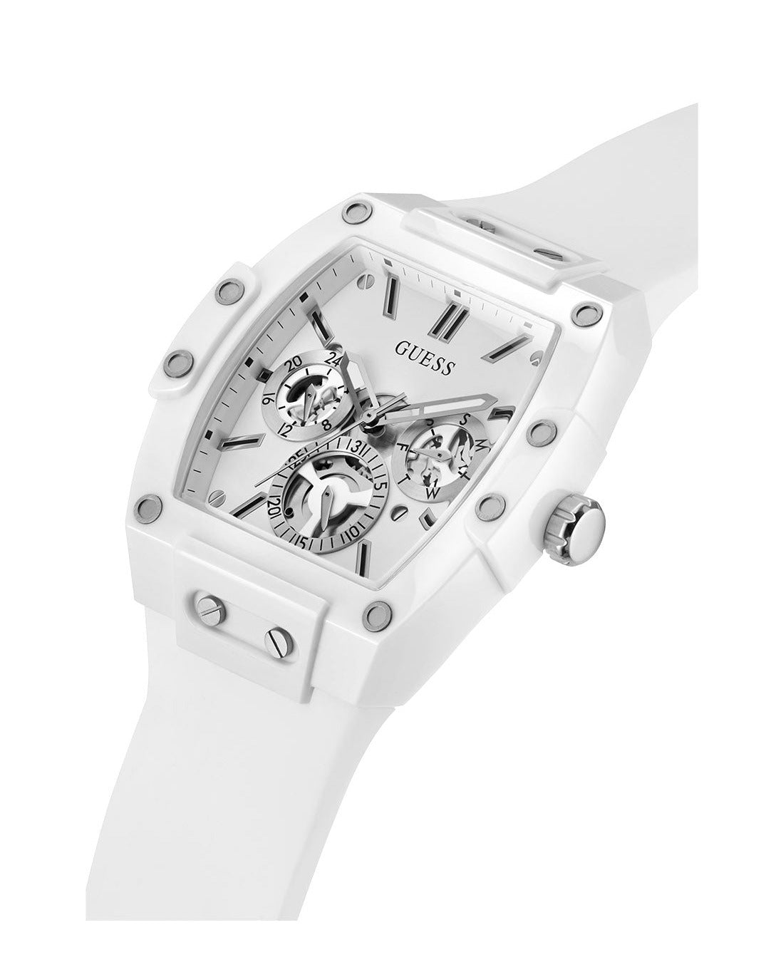  Shop Authentic Guess Phoenix Multifunction White Dial White Rubber Strap Watch for Men - GW0203G2 - Luxxuri