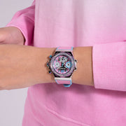  Shop Authentic Guess Fusion Chronograph Pink Dial Pink Leather Strap Watch for Women - GW0553L5 - Luxxuri