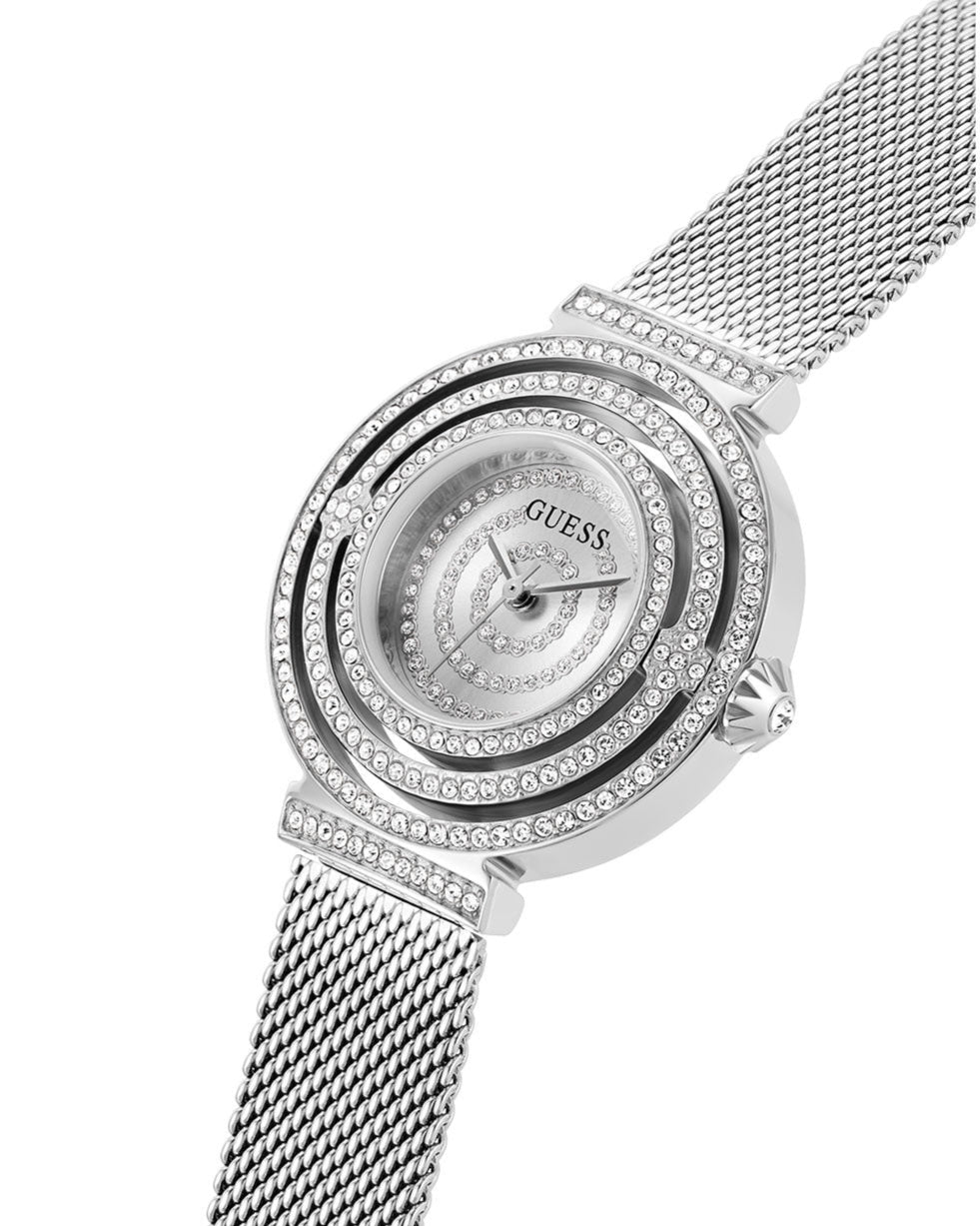  Shop Authentic Guess Dream Crystals Silver Dial Silver Mesh Strap Watch For Women - GW0550L1 - Luxxuri