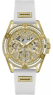  Shop Authentic Guess Queen Quartz Gold Dial White Silicone Strap Watch For Women - GW0536L2 - Luxxuri