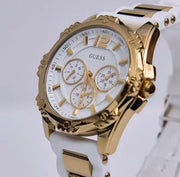 Shop Authentic Guess Intrepid White Dial Two Tone Silicone Strap Watch For Women - W0325L2 - Luxxuri