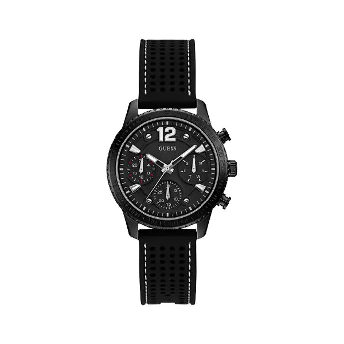  Shop Authentic Guess Marina Chronograph Black Dial Black Rubber Strap Watch for Women - W1025L3 - Luxxuri