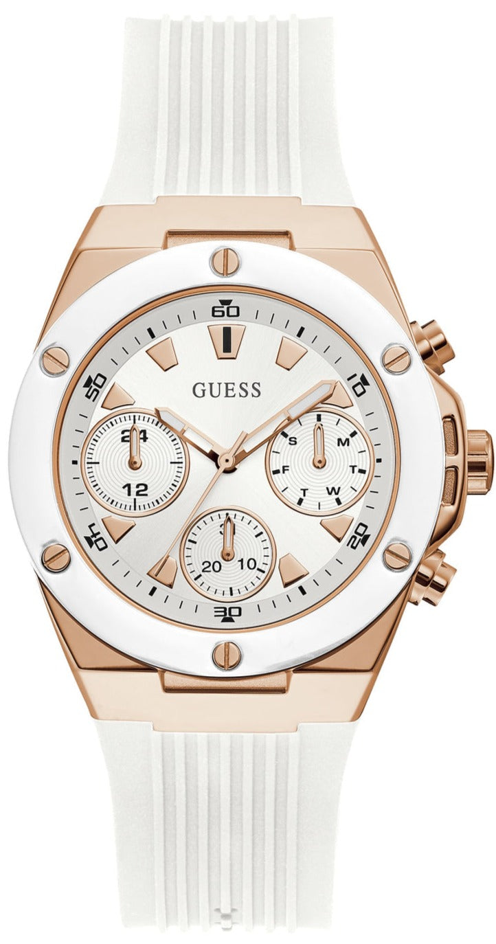  Shop Authentic Guess Athena White Dial White Rubber Strap Watch For Women - GW0030L3 - Luxxuri