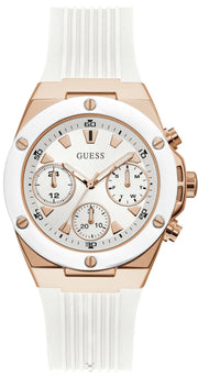  Shop Authentic Guess Athena White Dial White Rubber Strap Watch For Women - GW0030L3 - Luxxuri