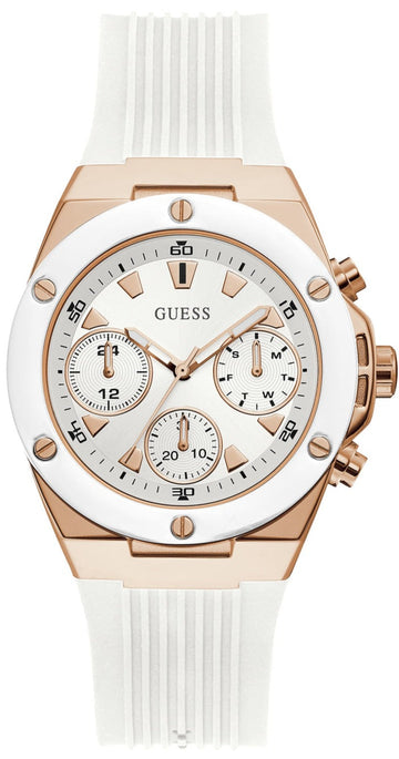  Shop Authentic Guess Athena White Dial White Rubber Strap Watch For Women - GW0030L3 - Luxxuri