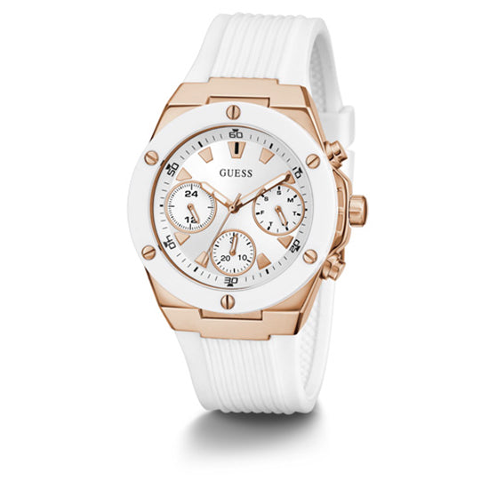  Shop Authentic Guess Athena White Dial White Rubber Strap Watch For Women - GW0030L3 - Luxxuri