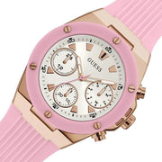  Shop Authentic Guess Athena White Dial Pink Rubber Strap Watch For Women - GW0030L4 - Luxxuri