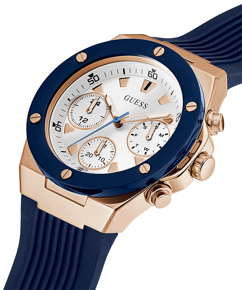  Shop Authentic Guess Athena White Dial White Dial Blue Rubber Strap Watch For Women - GW0030L5 - Luxxuri