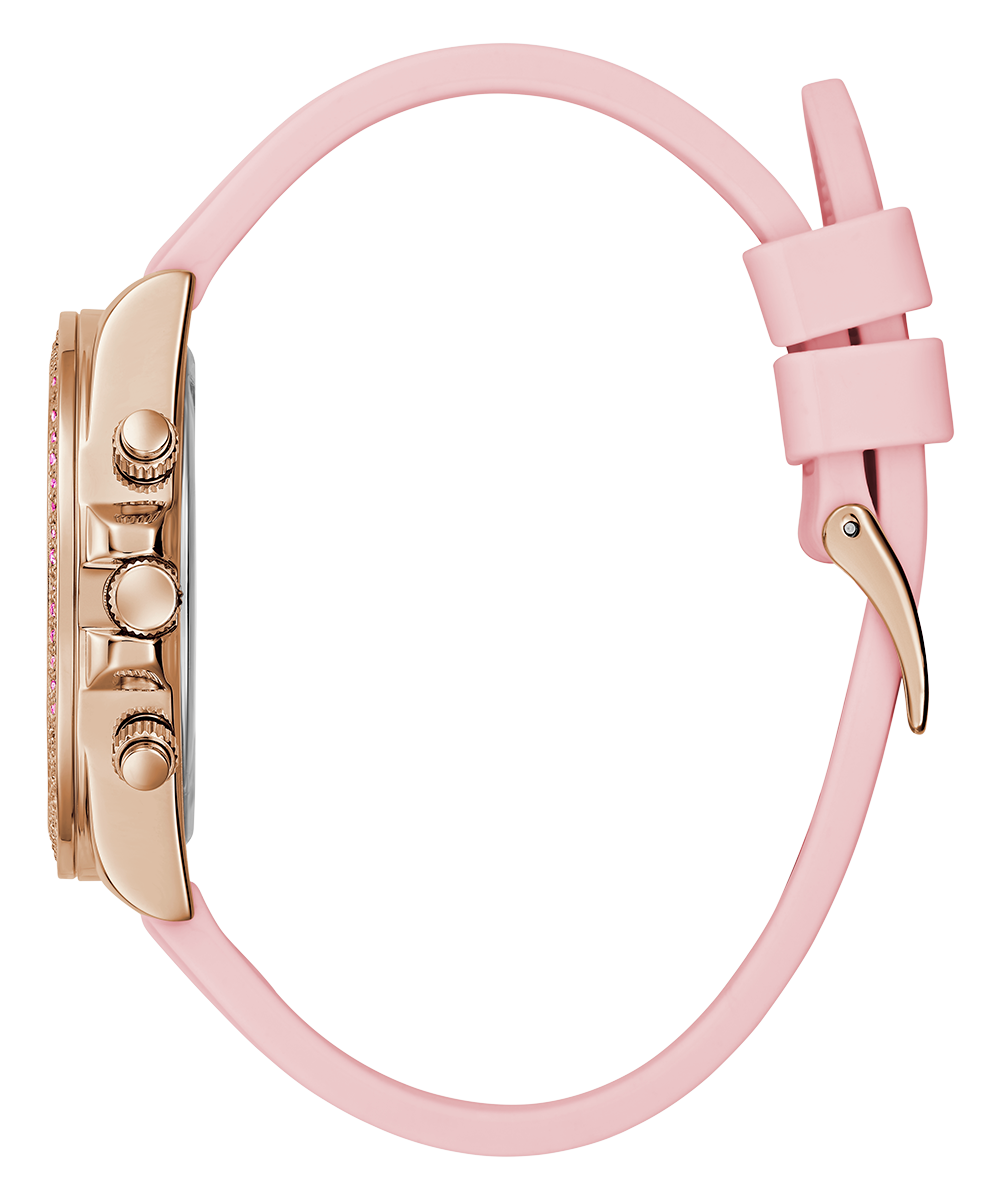  Shop Authentic Guess Sparkling Chronograph Crystals Pink Dial Pink Silicone Strap Watch For Women - GW0032L4 - Luxxuri