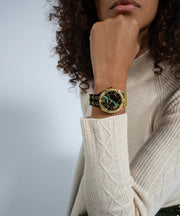  Shop Authentic Guess Cosmo Diamonds Green Dial Gold Steel Strap Watch for Women - GW0033L8 - Luxxuri