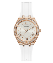  Shop Authentic Guess Cosmo Diamonds Silver Dial White Rubber Strap Watch for Women - GW0034L2 - Luxxuri