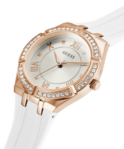  Shop Authentic Guess Cosmo Diamonds Silver Dial White Rubber Strap Watch for Women - GW0034L2 - Luxxuri