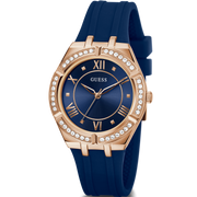  Shop Authentic Guess Cosmo Diamonds Blue Blue Dial Blue Silicone Strap Watch for Women - GW0034L4 - Luxxuri