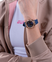  Shop Authentic Guess Cosmo Diamonds Blue Blue Dial Blue Silicone Strap Watch for Women - GW0034L4 - Luxxuri