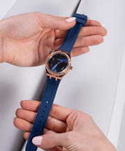  Shop Authentic Guess Cosmo Diamonds Blue Blue Dial Blue Silicone Strap Watch for Women - GW0034L4 - Luxxuri