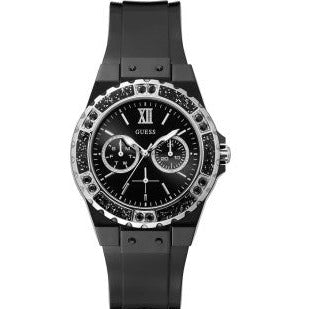  Shop Authentic Guess Limelight Diamonds Black Dial Black Rubber Strap Watch for Women - GW0041L5 - Luxxuri