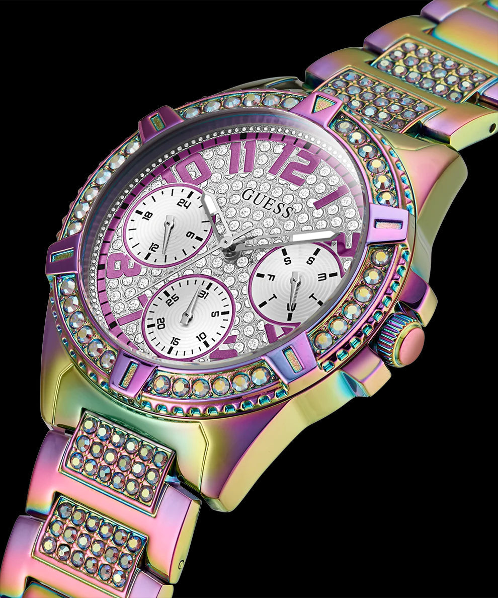  Shop Authentic Guess Lady Frontier Diamonds Silver Dial Multicolor Steel Strap Watch for Women - GW0044L1 - Luxxuri