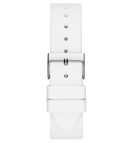  Shop Authentic Guess Frontier Diamonds Silver Dial White Rubber Strap Watch for Women - GW0045L1 - Luxxuri
