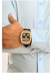  Shop Authentic Guess Phoenix Multifunction Crystals Gold Dial Black Silicone Strap Watch For Men - GW0048G2 - Luxxuri