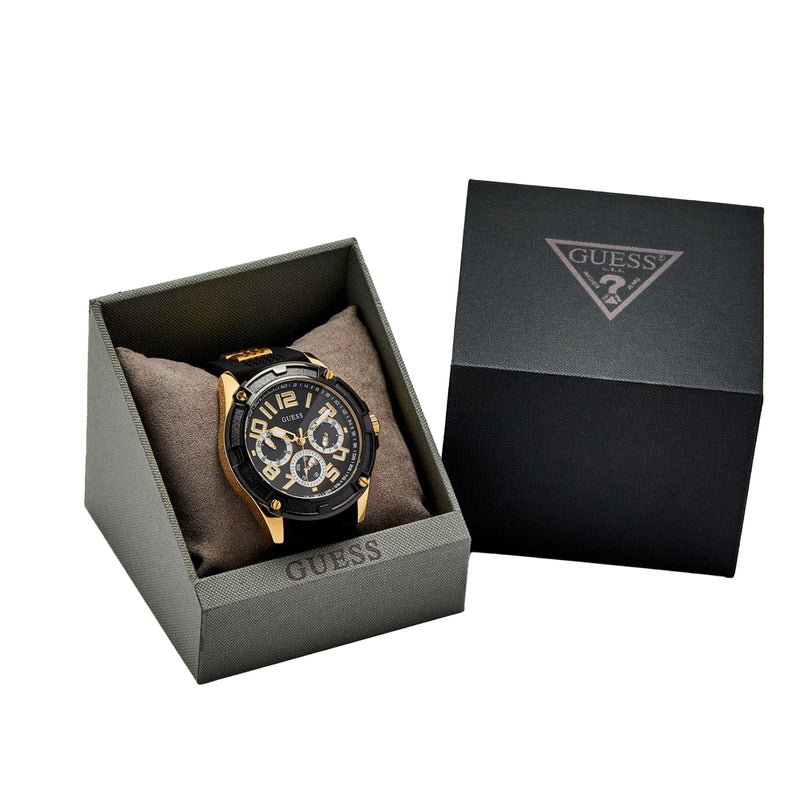  Shop Authentic Guess Delta Black Dial Black Rubber Strap Watch for Men - GW0051G2 - Luxxuri