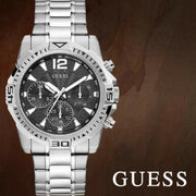  Shop Authentic Guess Commander Chronograph Black Dial Silver Steel Strap Watch for Men - GW0056G1 - Luxxuri