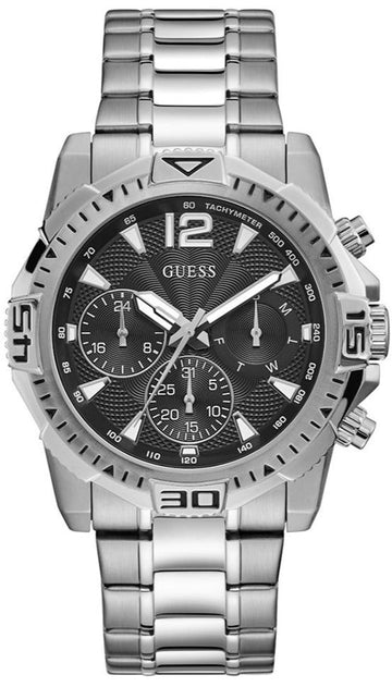  Shop Authentic Guess Commander Chronograph Black Dial Silver Steel Strap Watch for Men - GW0056G1 - Luxxuri