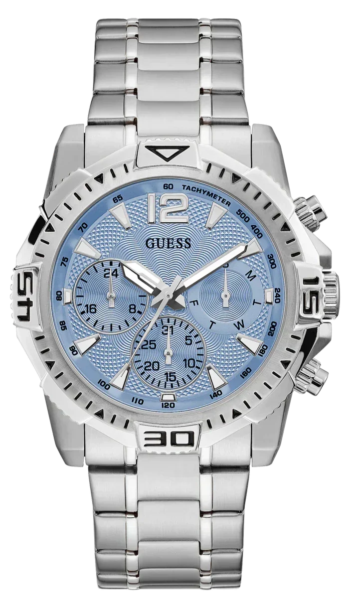  Shop Authentic Guess Commander Chronograph Blue Dial Silver Steel Strap Watch for Men - GW0056G2 - Luxxuri