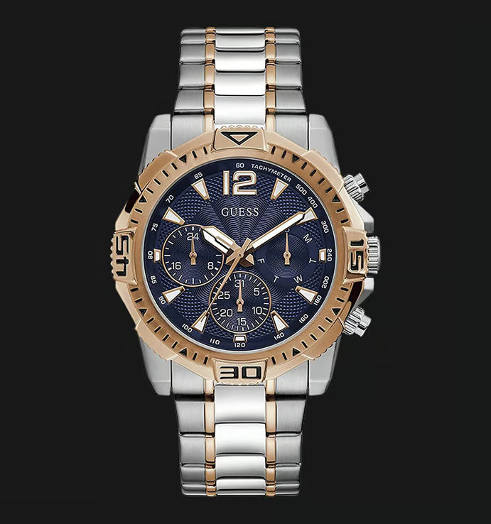  Shop Authentic Guess Commander Chronograph Blue Dial Two Tone Steel Strap Watch for Men - GW0056G5 - Luxxuri