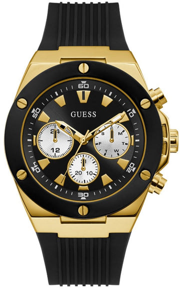  Shop Authentic Guess Poseidon Chronograph Black Dial Black Rubber Strap Watch for Men - GW0057G1 - Luxxuri