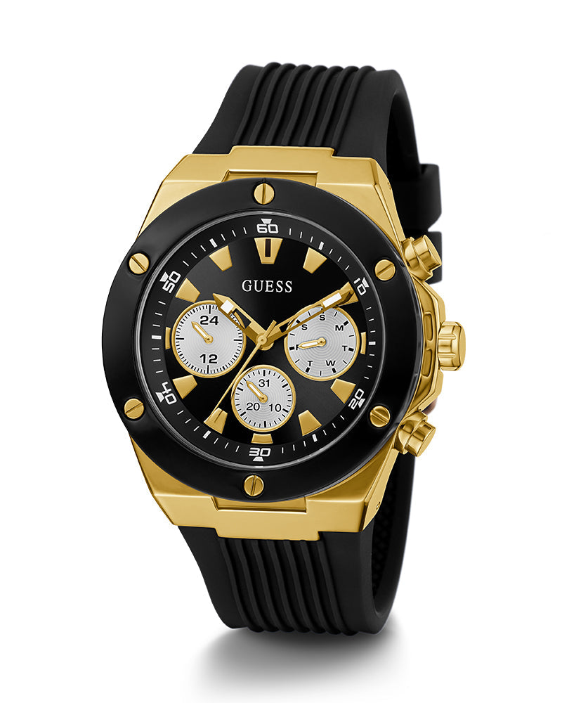  Shop Authentic Guess Poseidon Chronograph Black Dial Black Rubber Strap Watch for Men - GW0057G1 - Luxxuri
