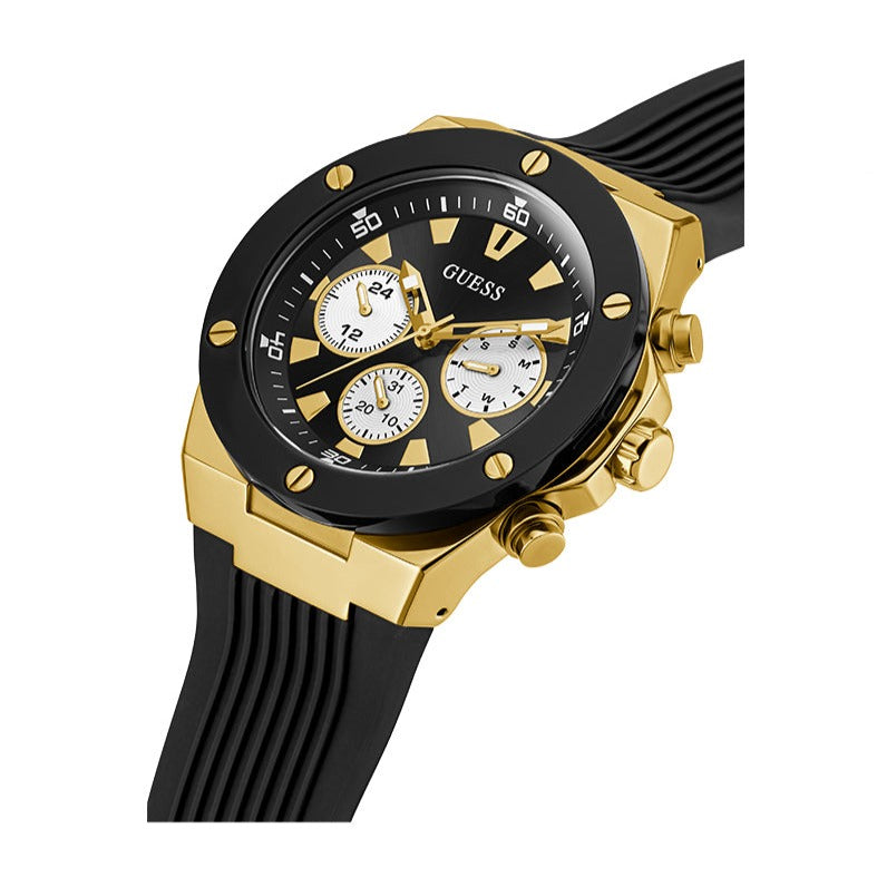  Shop Authentic Guess Poseidon Chronograph Black Dial Black Rubber Strap Watch for Men - GW0057G1 - Luxxuri