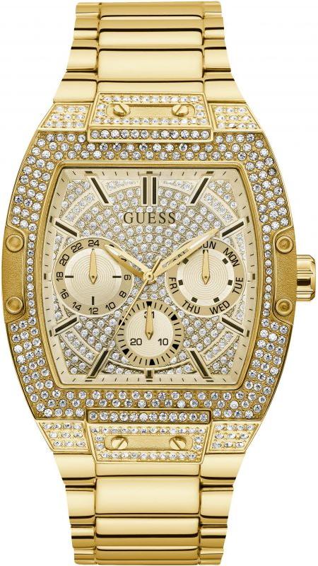  Shop Authentic Guess Phoenix Multifunction Crystals Gold Dial Gold Steel Strap Watch For Men - GW0094G2 - Luxxuri